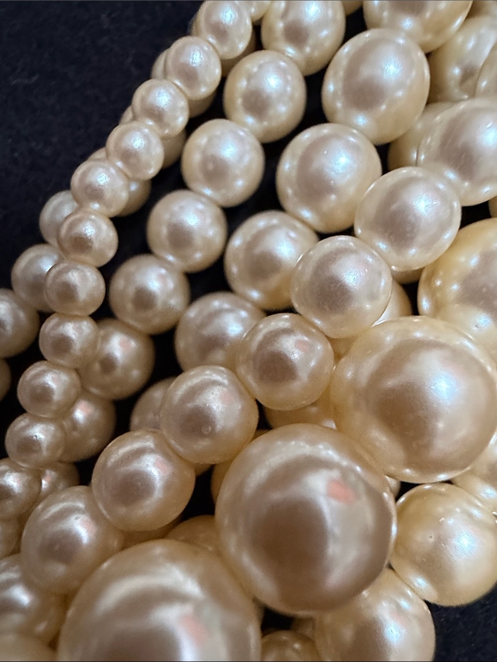 Carolee Ivory Multi-Strand Faux Pearl Necklace with Gold-Tone Clasp - Picture 4 of 11